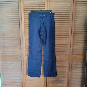 Athleta Women's Navy Drawstring Linen Pants | Size 2
